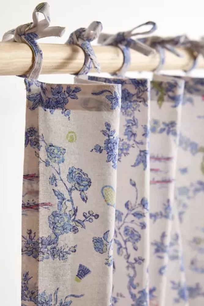 Preppy Toile Patterned Café Curtain Set