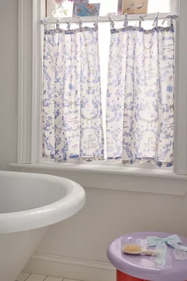 Preppy Toile Patterned Café Curtain Set