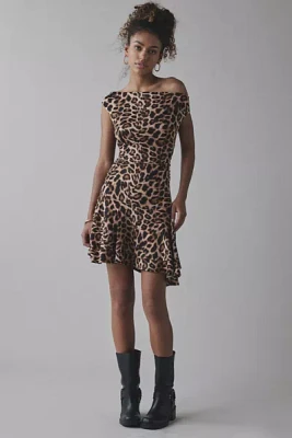UO Happy Hour Asymmetrical Off-The-Shoulder Dress