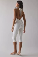 AFRM Lucia Crochet Lace Backless Halter Catsuit