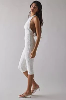 AFRM Lucia Crochet Lace Backless Halter Catsuit