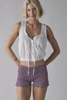 Motel Ritala Gingham Shirred Micro Short