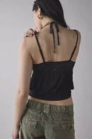 BDG Ocean Boulevard Cinched Halter Layered Tank Top