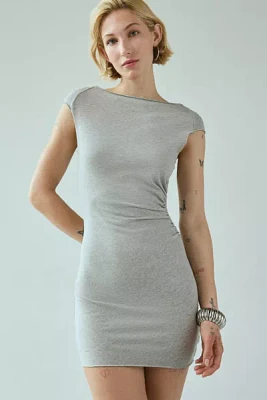 UO Lisa Boatneck Short Sleeve Jersey Knit Mini Dress