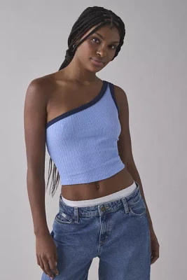 UO Penny Ribbed Knit One-Shoulder Crop Top