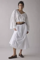 Kimchi Blue Tanner Eyelet Lace Cropped Peasant Blouse