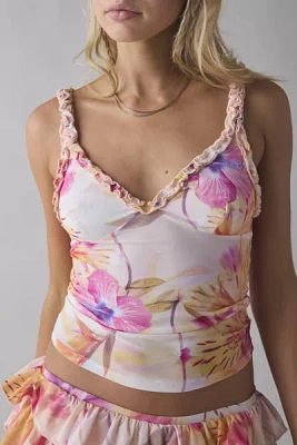 Out From Under Cammy Ruffle Trim Mesh Tank Top