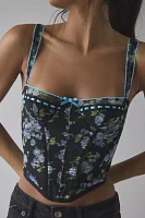 Out From Under Petunia Fields Ribbon Trim Lace Corset Top