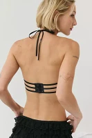 Out From Under Almost Midnight Lace Halter Underwire Bra