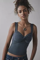 UO Suri Twist-Front Cropped Tank Top