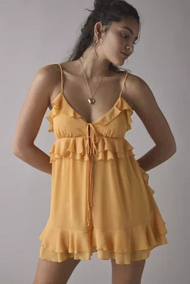 Kimchi Blue Mariah Tie-Front Ruffle Romper