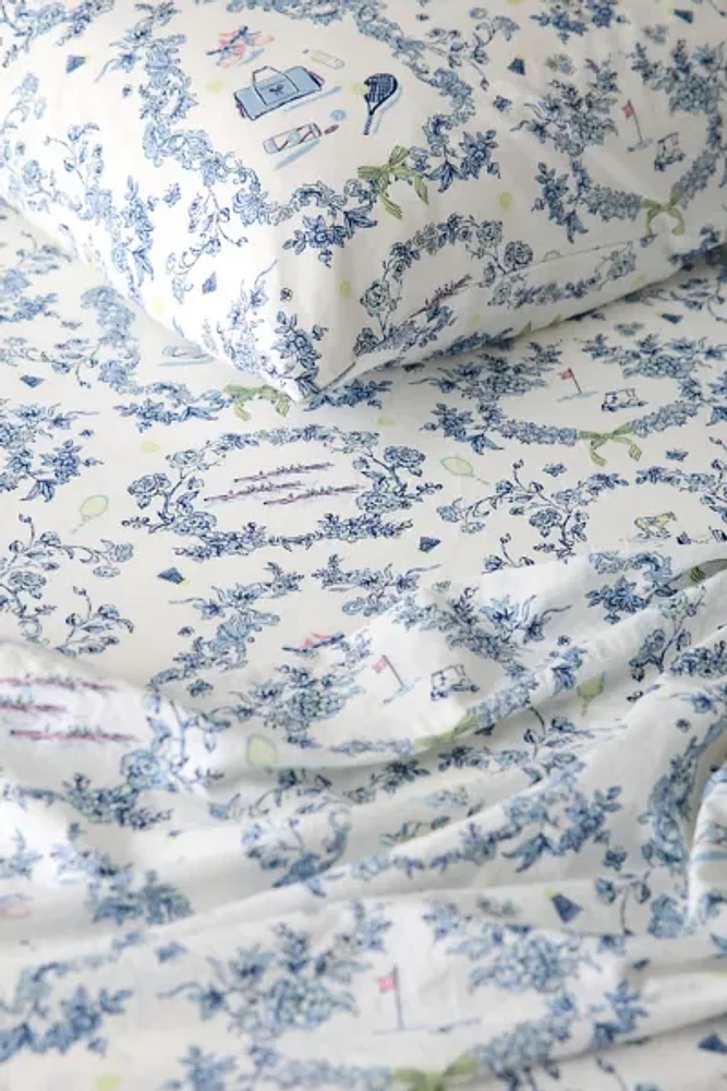 Preppy Toile Patterned Core Sheet Set