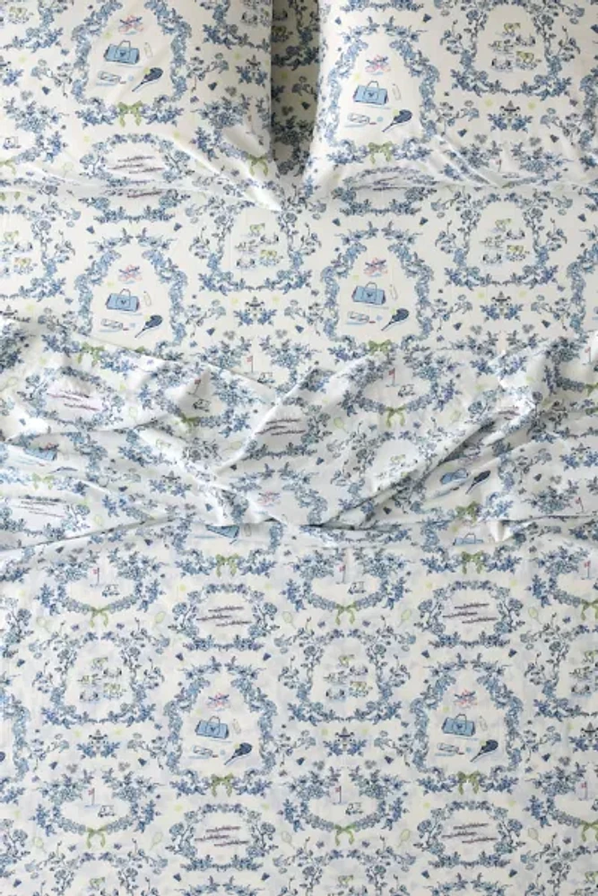 Preppy Toile Patterned Core Sheet Set