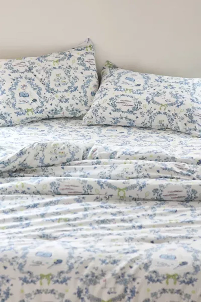 Preppy Toile Patterned Comforter Set