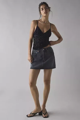 Out From Under Je T'aime Semi-Sheer Flocked Mesh Cropped Cami