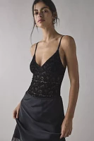 Out From Under Je T'aime Semi-Sheer Flocked Mesh Bodysuit