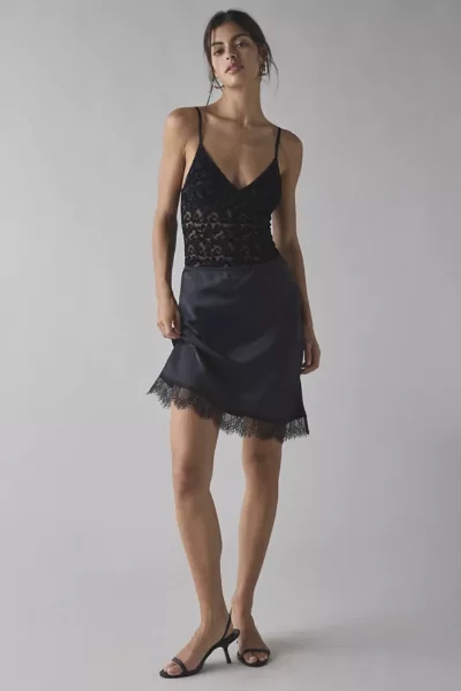 Out From Under Je T'aime Semi-Sheer Flocked Mesh Bodysuit