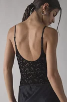 Out From Under Je T'aime Semi-Sheer Flocked Mesh Bodysuit