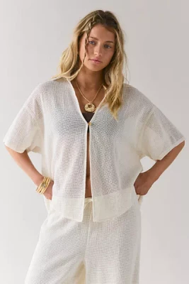 Out From Under Boardwalk Semi-Sheer Knit Flyaway Beach Top