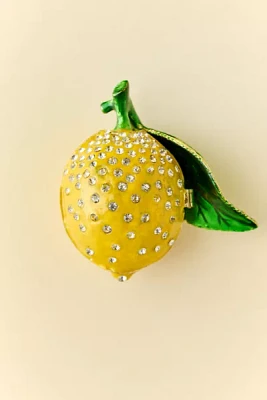 Lemon Enameled Lidded Trinket Box