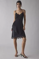 Out From Under Mei Tiered Lace Trim Satin Slip