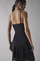 Out From Under Mei Tiered Lace Trim Satin Slip