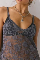 Out From Under Rika Sheer Floral Lace Slip