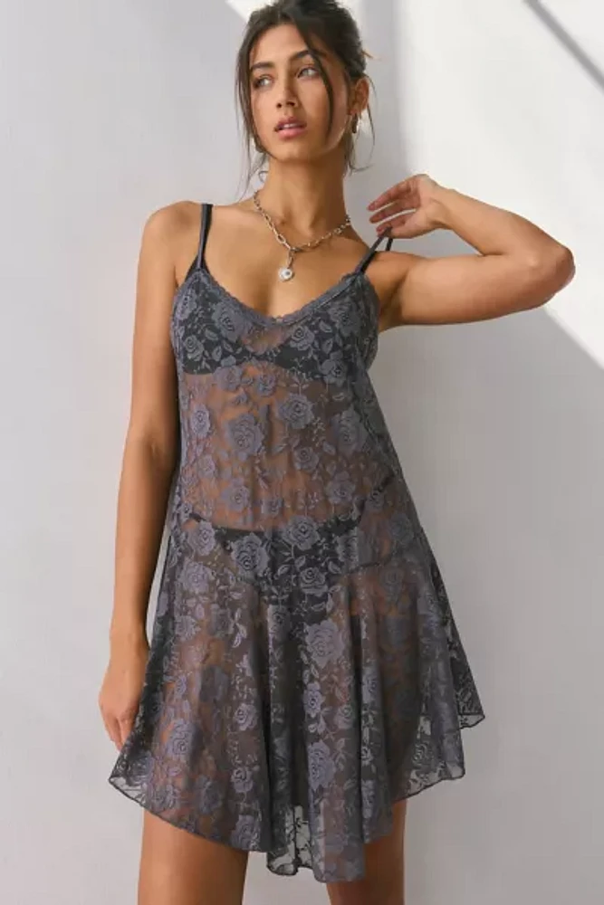 Out From Under Rika Sheer Floral Lace Slip