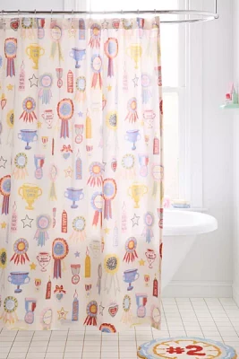 Silly Awards Patterned Shower Curtain