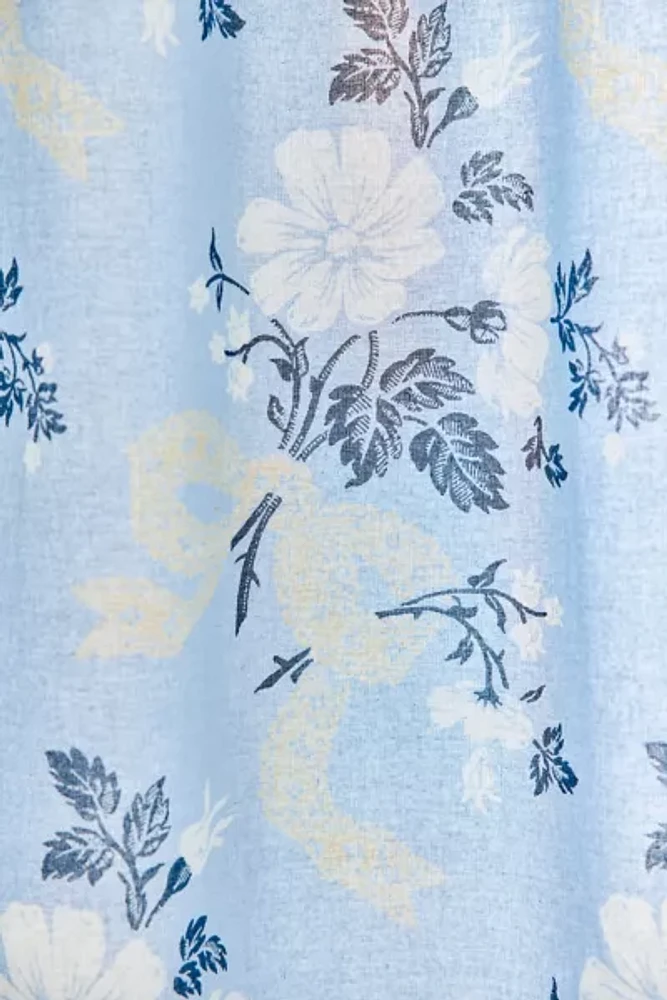 Juliette Floral Bows Patterned Shower Curtain