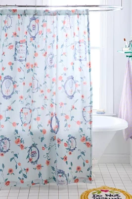 Finley Floral Frame Patterned Shower Curtain