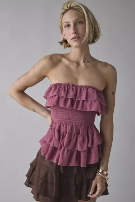 Kimchi Blue Connie Tiered Ruffle Babydoll Tube Top