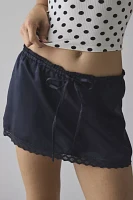 Kimchi Blue Rea Lace-Trim Satin Micro Mini Skirt