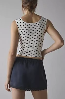 Kimchi Blue Rea Lace-Trim Satin Micro Mini Skirt