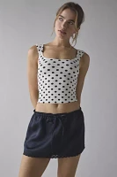 Kimchi Blue Rea Lace-Trim Satin Micro Mini Skirt