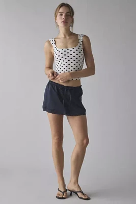 Kimchi Blue Rea Lace-Trim Satin Micro Mini Skirt