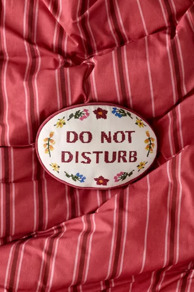 Do Not Disturb Cross Stitch Throw Pillow