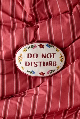 Do Not Disturb Cross Stitch Throw Pillow