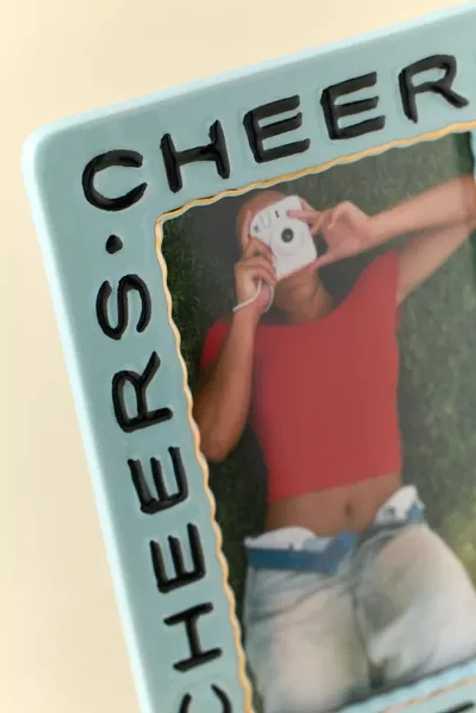 Cheers Slogan Text Ceramic 4” x 6” Picture Frame