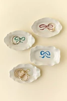 Bow Scalloped Ceramic Catch-All Dish