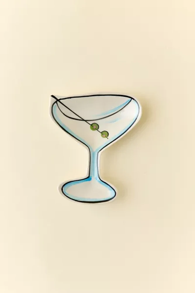 Cocktail Glass Ceramic Catch-All Dish