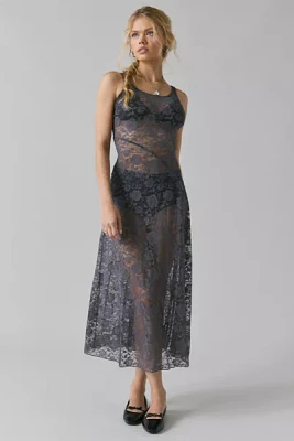 Out From Under Lily Of The Valley Sheer Lace Midi Slip