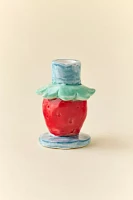 Strawberry Shape Ceramic Taper Candle Holder