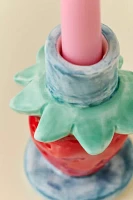 Strawberry Shape Ceramic Taper Candle Holder