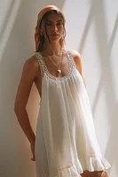 Kimchi Blue Maddix Lace Trim Ruffle Chiffon Mini Dress