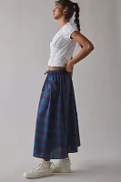 ReMADE By UO Remnants Plaid Drawstring Maxi Skirt
