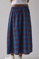 ReMADE By UO Remnants Plaid Drawstring Maxi Skirt