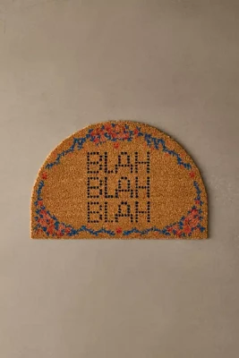 Blah Blah Blah Arched Coir Doormat