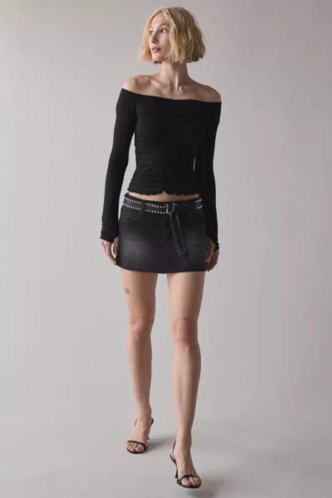 ReMADE By UO Remnants Ruched Off-The-Shoulder Top