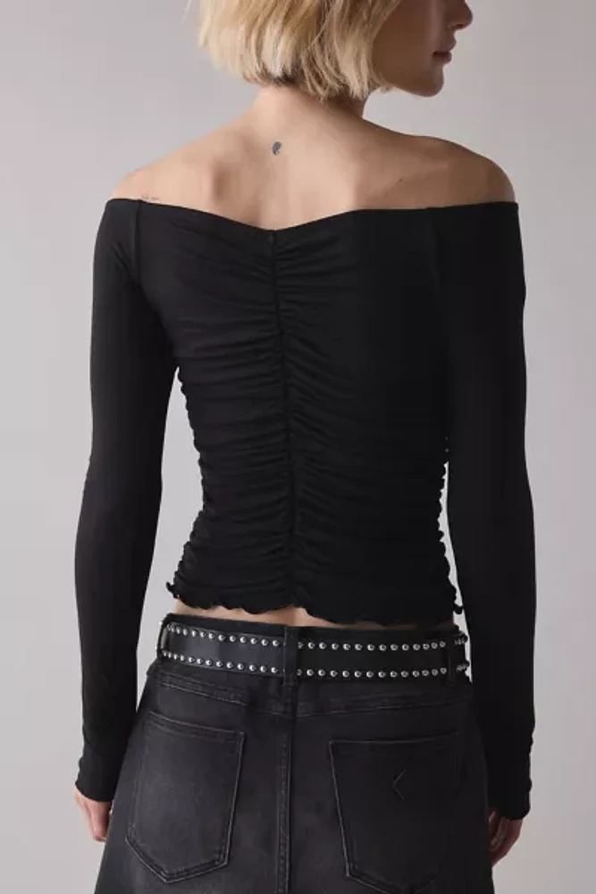 ReMADE By UO Remnants Ruched Off-The-Shoulder Top